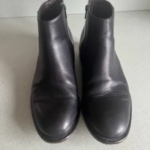 Bacco Bucci Men's Black Leather Ankle Boots Size 9.5 (43) side zipper