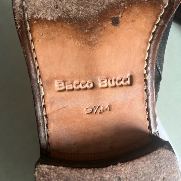 Bacco Bucci Men's Black Leather Ankle Boots Size 9.5 (43) side zipper