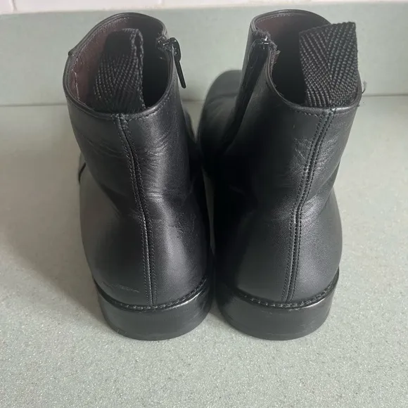 Bacco Bucci Men's Black Leather Ankle Boots Size 9.5 (43) side zipper