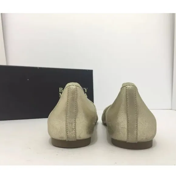🆕Badgley Mischka Bridal Flat Gold Metallic Suede