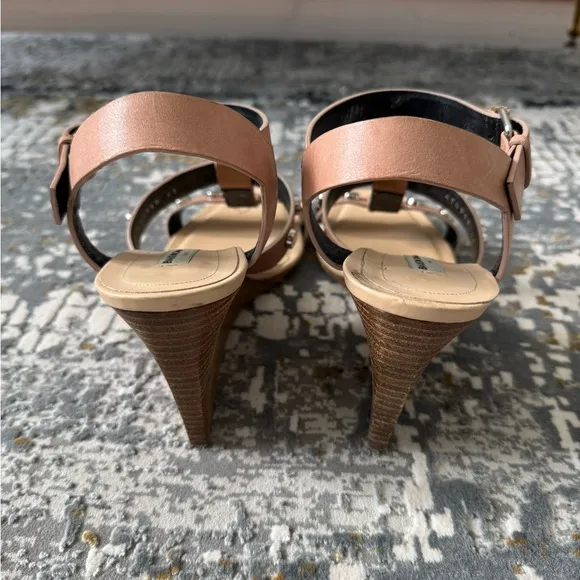 Balenciaga Studded Leather Wedge Sandals