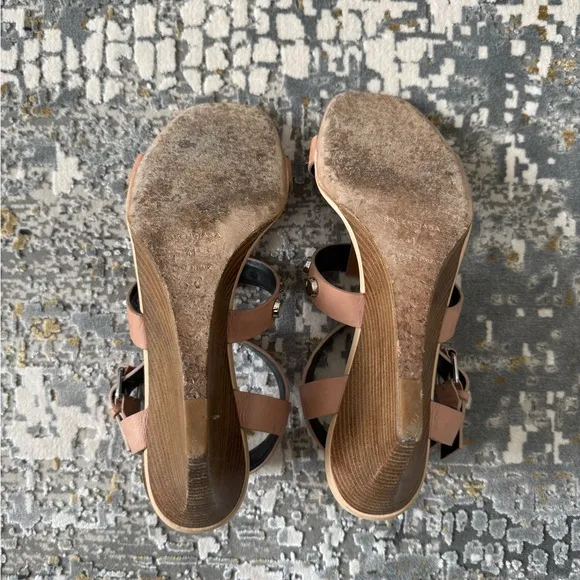 Balenciaga Studded Leather Wedge Sandals
