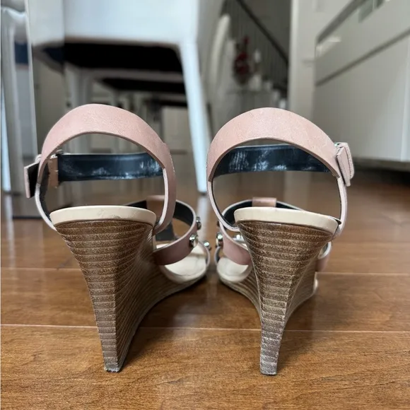 Balenciaga Studded Leather Wedge Sandals