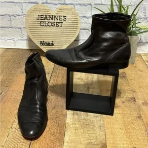 Bally Men's Vintage dark Brown Leather Side Zip Boots Size US 11M