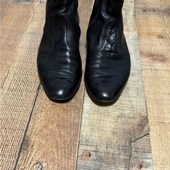 Bally Men's Vintage dark Brown Leather Side Zip Boots Size US 11M