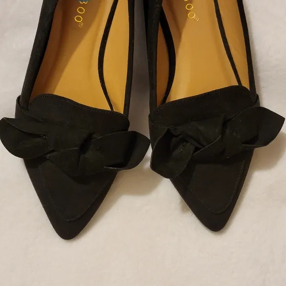 BAMBOO Justify Pointy Toe Tie Knot loafer flats faux suede Size 5.5