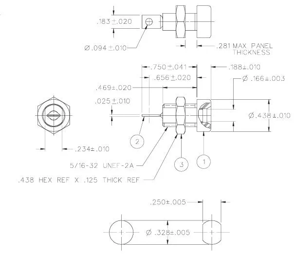 Banana Jack Connector, Solder Tabs, Blue