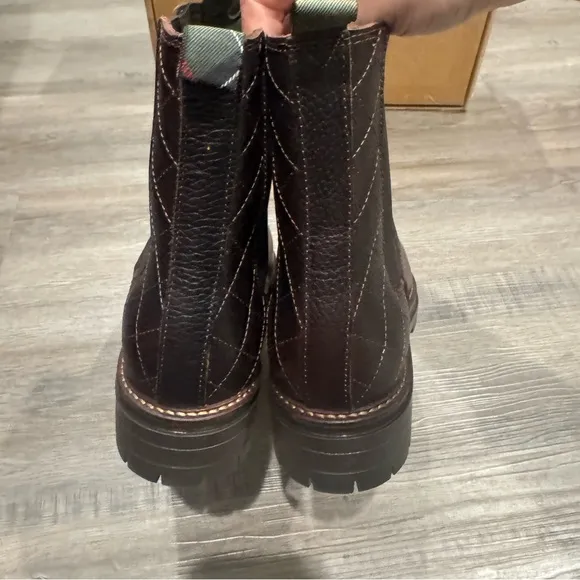Barbour Evie Chelsea Brown Leather Pull On Boots