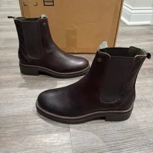 Barbour Evie Chelsea Brown Leather Pull On Boots