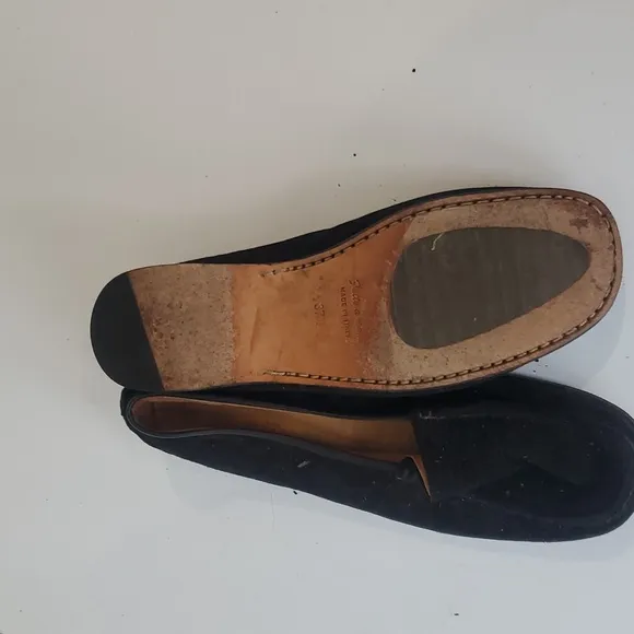 Barneys New York Black Suede Loafers  Flats 37.5