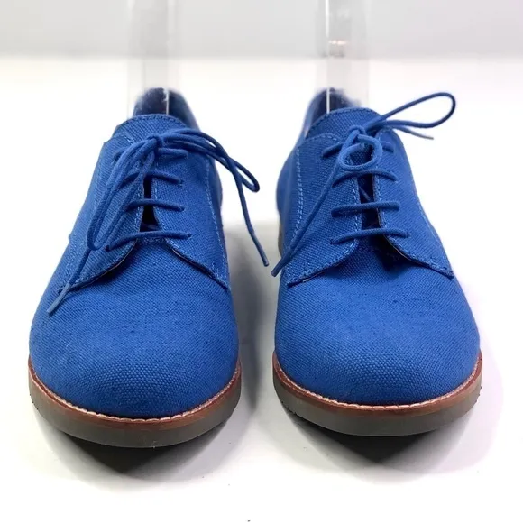 Bass Ellyk cyan royal blue canvas loafers shoes like new condition 8.5
