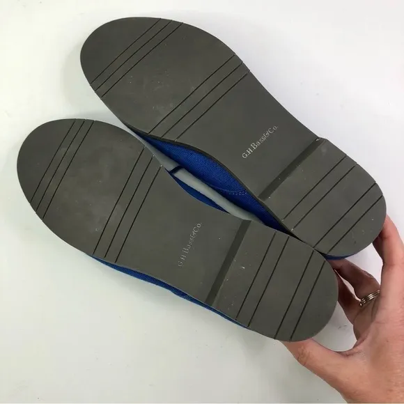 Bass Ellyk cyan royal blue canvas loafers shoes like new condition 8.5