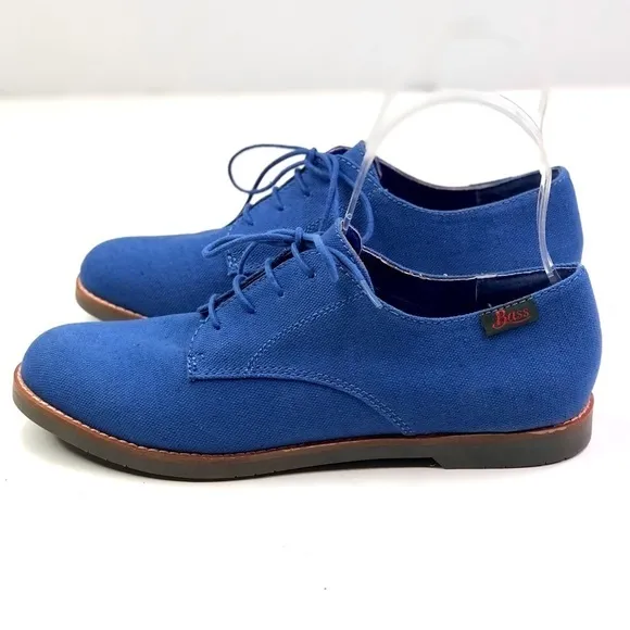 Bass Ellyk cyan royal blue canvas loafers shoes like new condition 8.5