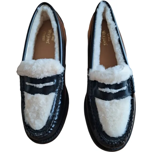 Bass Originals Whitney Cozy Weejuns Leather Loafers Womens Size 7.5 New