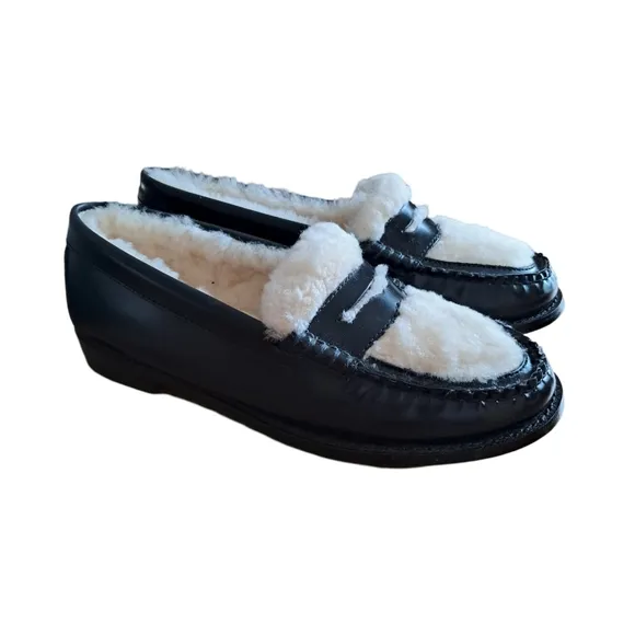 Bass Originals Whitney Cozy Weejuns Leather Loafers Womens Size 7.5 New