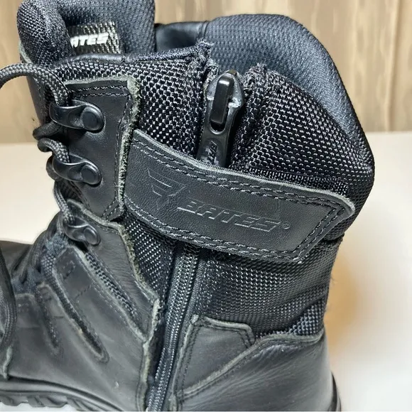 Bates Tactical HW OPS 10 Men's 7.5 Black Boots E05581 OPS10 Side Zip Velcro Tab