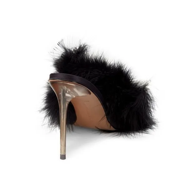 BCBGMAXAZRIA Dennika Feather &amp; Leather Sandals
