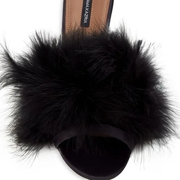 BCBGMAXAZRIA Dennika Feather &amp; Leather Sandals