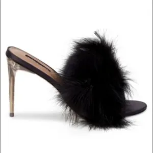 BCBGMAXAZRIA Dennika Feather &amp; Leather Sandals