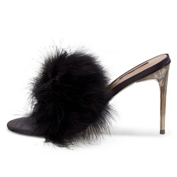 BCBGMAXAZRIA Dennika Feather &amp; Leather Sandals