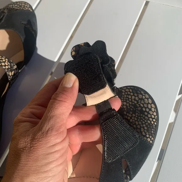 BeautiFeel black suede and cream leather sandals size 7 (European 38)