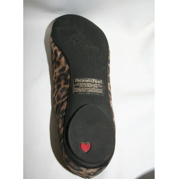 BeautiFeel Chloe Leopard Print Ballet Flats Size 40 (US 9) Suede Tassels