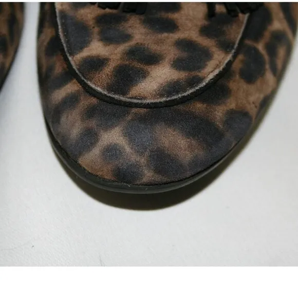 BeautiFeel Chloe Leopard Print Ballet Flats Size 40 (US 9) Suede Tassels