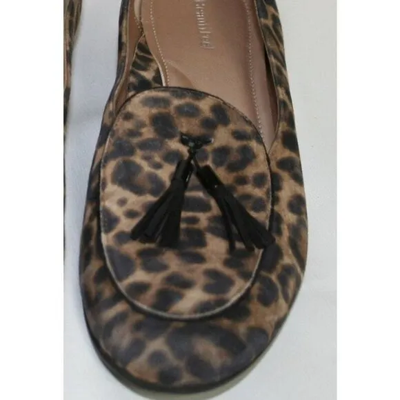 BeautiFeel Chloe Leopard Print Ballet Flats Size 40 (US 9) Suede Tassels