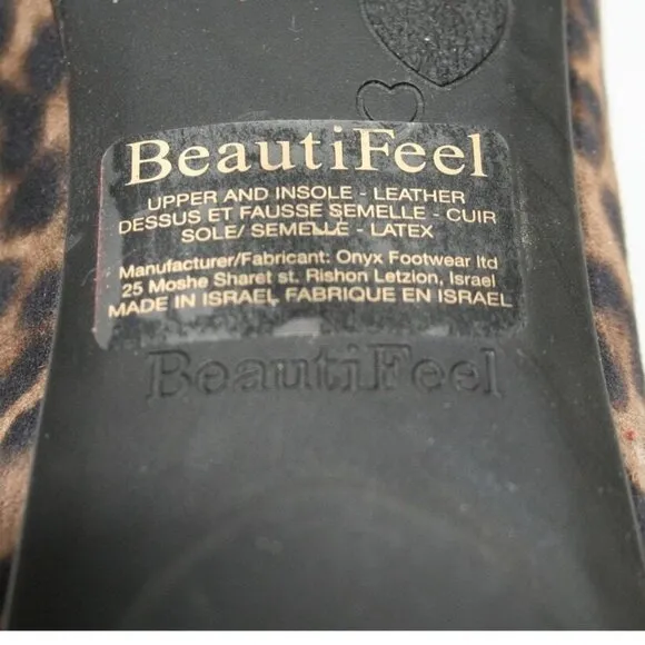 BeautiFeel Chloe Leopard Print Ballet Flats Size 40 (US 9) Suede Tassels