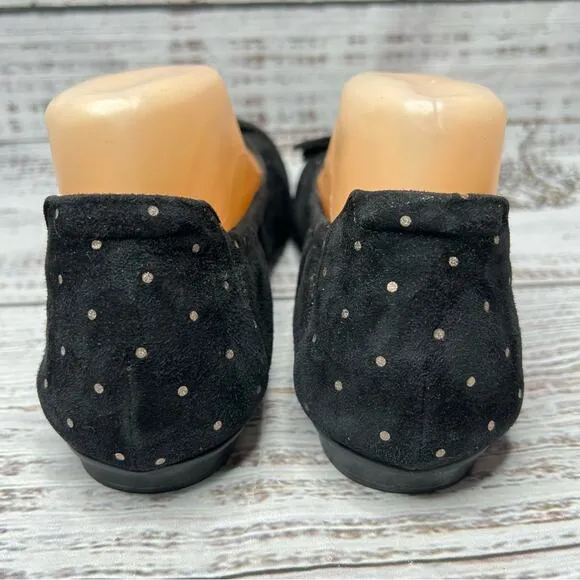 Beautifeel Holly Flats Black Printed Suede Bronze Dots Excellent Women's 39 8-8.