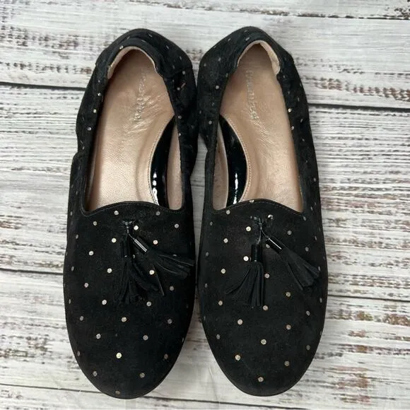 Beautifeel Holly Flats Black Printed Suede Bronze Dots Excellent Women's 39 8-8.