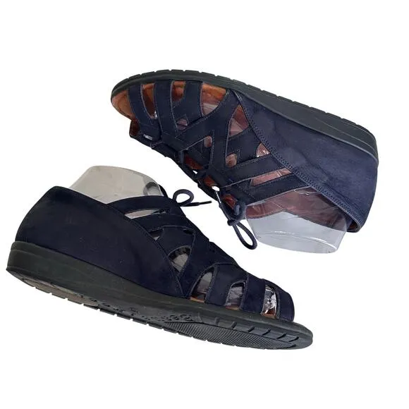 Beautifeel Olympus Gladiator Sandals WMN Navy US9-9.5 EU40 Cutout LaceUp OpenToe