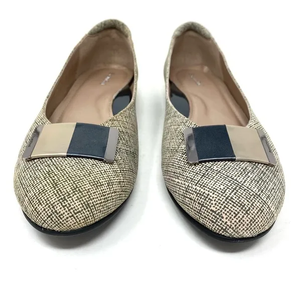 Beautifeel Women's Tabitha Poudre Fine Linen Print Suede flats
