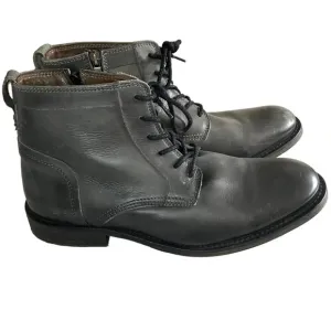 Bed Stu Cobbler Series Black Gray Leather Side Zip Up Boots Size 9.5