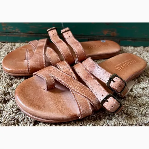Bed Stu Hilda Leather Slides Sandals 6.5