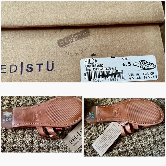 Bed Stu Hilda Leather Slides Sandals 6.5
