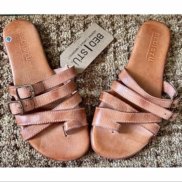 Bed Stu Hilda Leather Slides Sandals 6.5