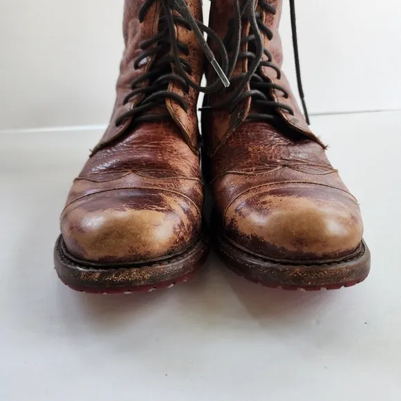 Bed Stu Lace Up Side Zip Leather Booties