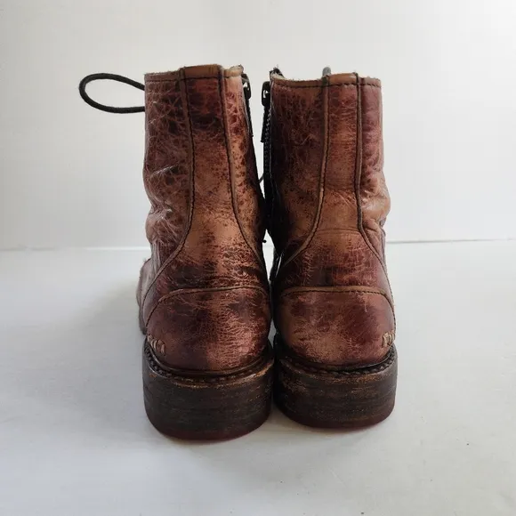 Bed Stu Lace Up Side Zip Leather Booties