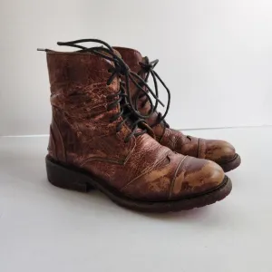 Bed Stu Lace Up Side Zip Leather Booties