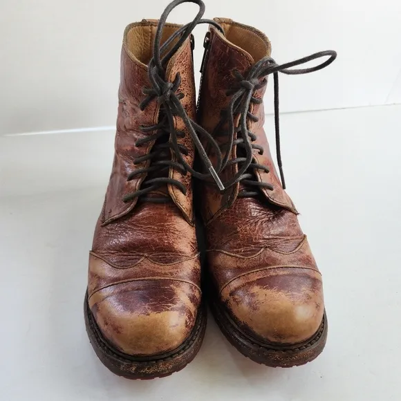 Bed Stu Lace Up Side Zip Leather Booties