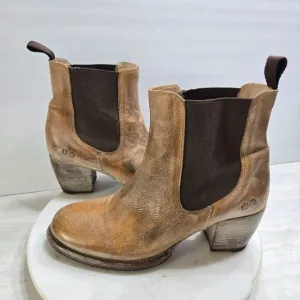 Bed Stu LORN Chelsea Boots Womens 9 Distressed Tan Leather White Washed Cobbler