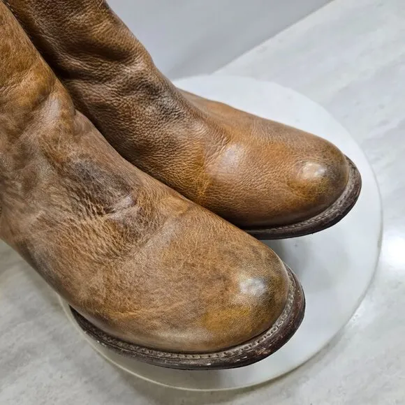 Bed Stu LORN Chelsea Boots Womens 9 Distressed Tan Leather White Washed Cobbler
