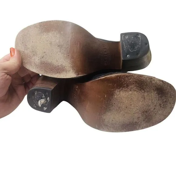 Bed Stu Occam Caged Sandals Black Lux Distressed Leather 9.5