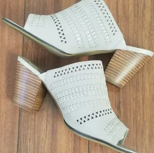 Bella Vita mixed fabric leather and suede open toe sandals