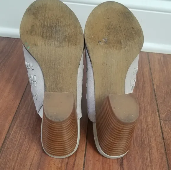 Bella Vita mixed fabric leather and suede open toe sandals