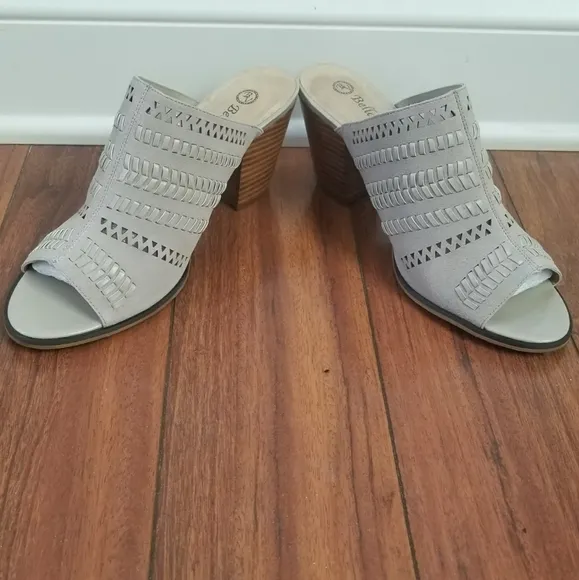Bella Vita mixed fabric leather and suede open toe sandals