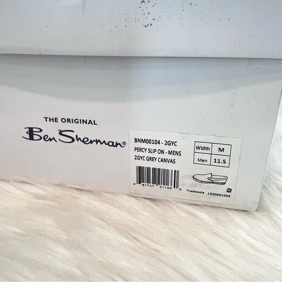 Ben Sherman Men’s Percy Slip-On Sneakers Loafers Gray Canvas NEW WITH BOX