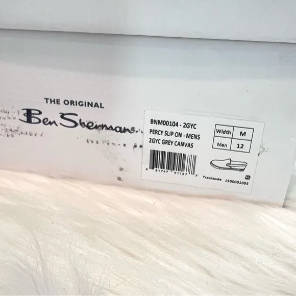 Ben Sherman Men’s Percy Slip-On Sneakers Loafers Gray Canvas NEW WITH BOX