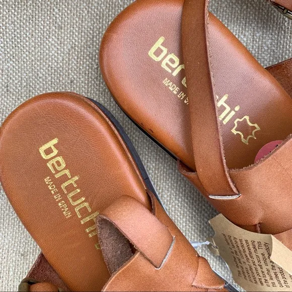 Bertuchi Spain Leather Brown Sandals Slingback NWT